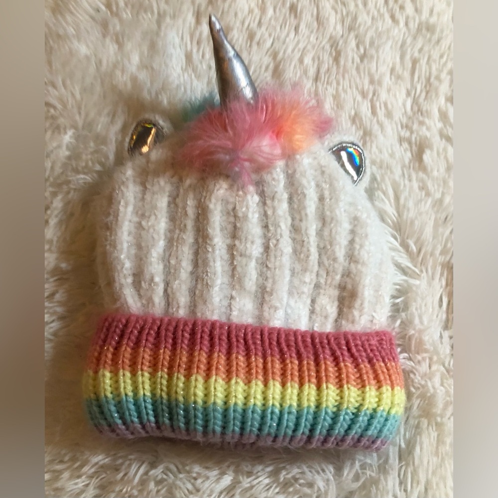 Unicorn Winter Girls Hat S/M (4-7) - Picture 6 of 6